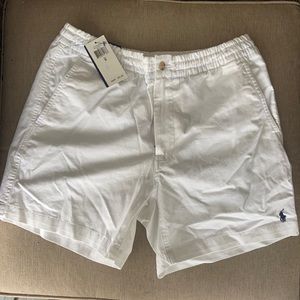 BRANDNEW WHITE RALPH LAUREN SHORTER LENGTH SHORTS